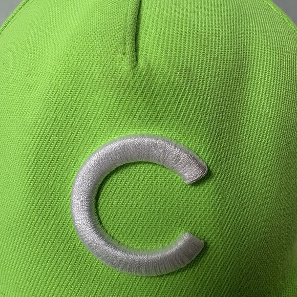 New Era 9Forty Baseball Hat Cap Chicago Cubs Neon Bright Green Snapback Adj C2 - Picture 2 of 11